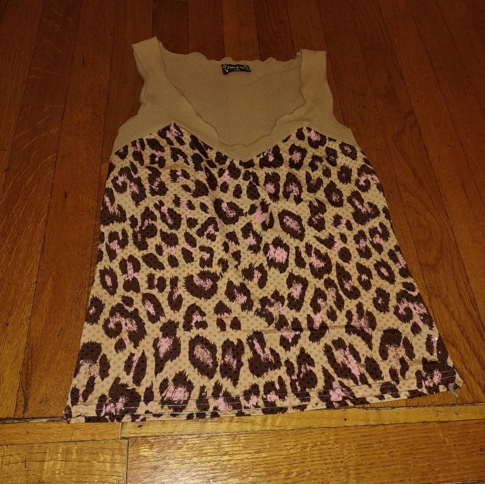 Y2k Aesthetic Leopard Print Tank Top Fits Like Medium